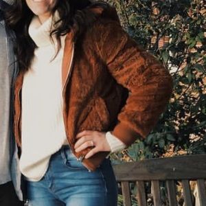 Burnt Orange Faux Fur Jacket
